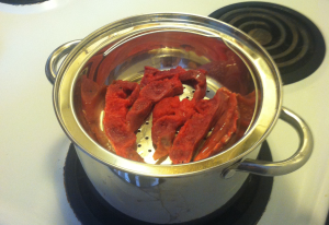 Steaming the placenta is thought to bring warmth postpartum. 